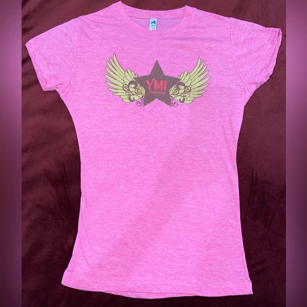 YMI Pink Tee with Winged Star Graphic